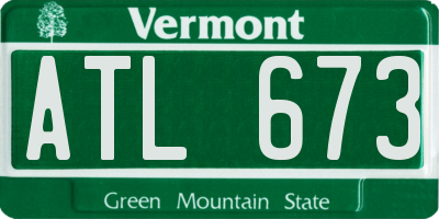 VT license plate ATL673