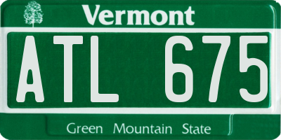 VT license plate ATL675