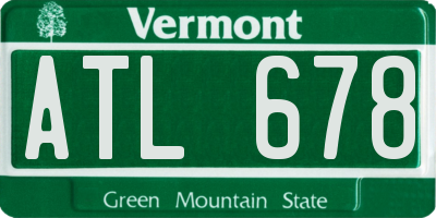 VT license plate ATL678