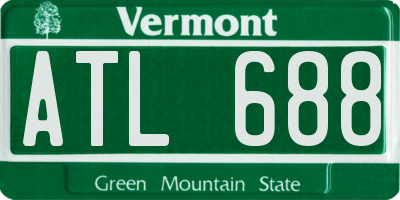 VT license plate ATL688