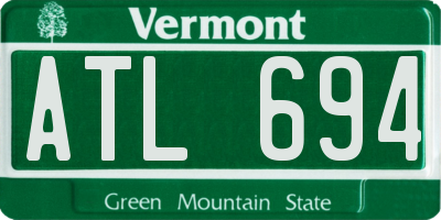 VT license plate ATL694