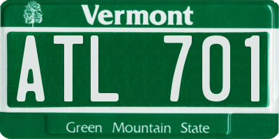 VT license plate ATL701