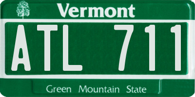 VT license plate ATL711