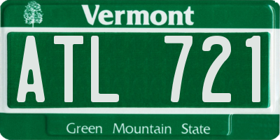 VT license plate ATL721