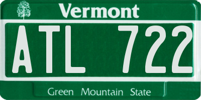VT license plate ATL722