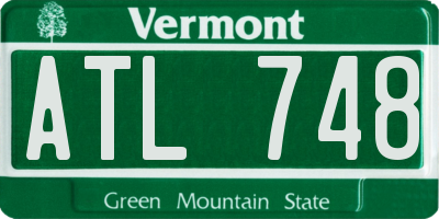 VT license plate ATL748