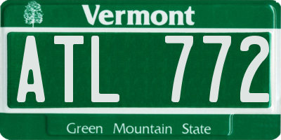 VT license plate ATL772