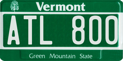 VT license plate ATL800