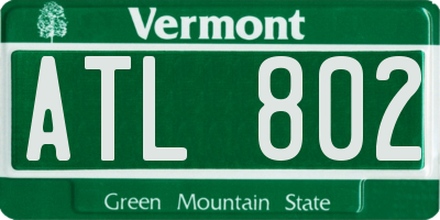 VT license plate ATL802