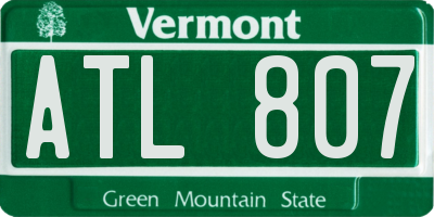 VT license plate ATL807