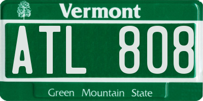 VT license plate ATL808