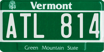 VT license plate ATL814