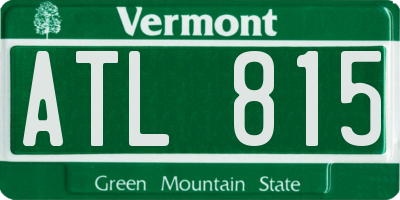 VT license plate ATL815