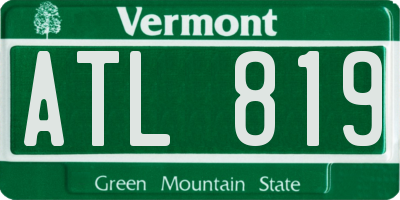 VT license plate ATL819