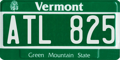 VT license plate ATL825