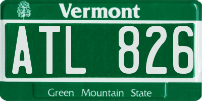 VT license plate ATL826