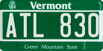 VT license plate ATL830