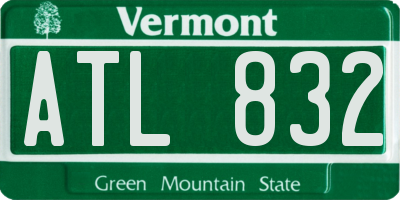 VT license plate ATL832
