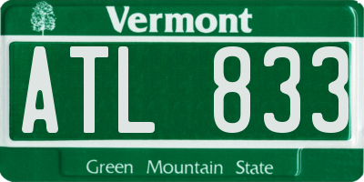 VT license plate ATL833