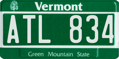 VT license plate ATL834