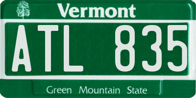 VT license plate ATL835