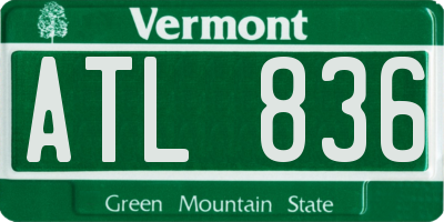VT license plate ATL836