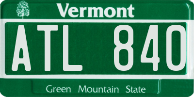 VT license plate ATL840