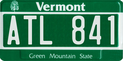VT license plate ATL841