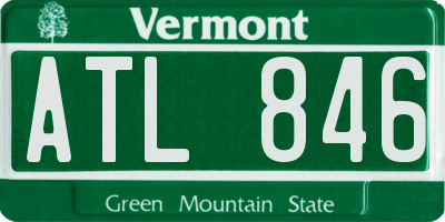 VT license plate ATL846