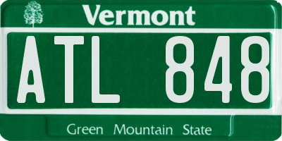 VT license plate ATL848