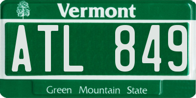 VT license plate ATL849