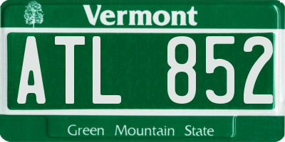 VT license plate ATL852