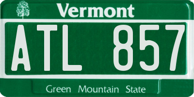 VT license plate ATL857