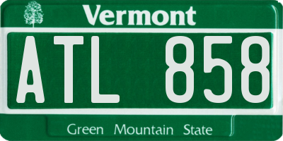 VT license plate ATL858