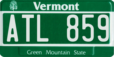 VT license plate ATL859