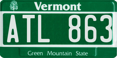 VT license plate ATL863