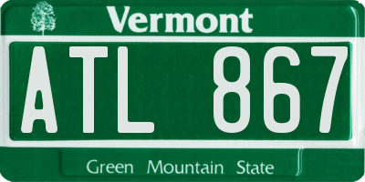 VT license plate ATL867
