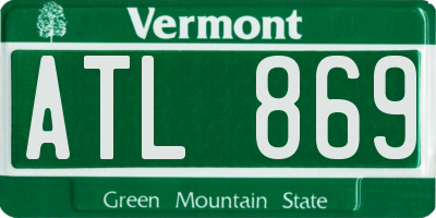 VT license plate ATL869