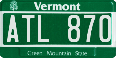 VT license plate ATL870