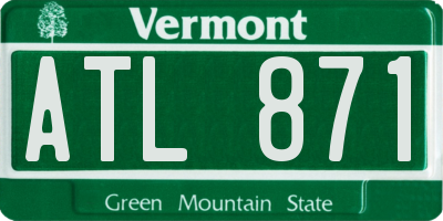 VT license plate ATL871