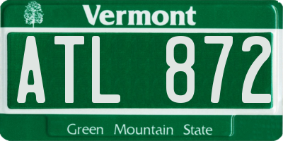 VT license plate ATL872