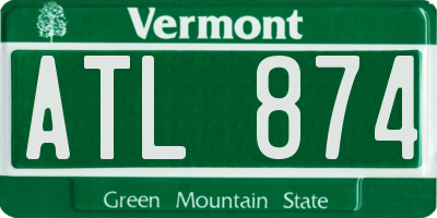 VT license plate ATL874