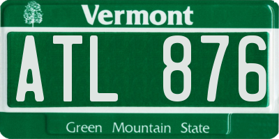 VT license plate ATL876