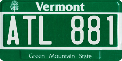 VT license plate ATL881