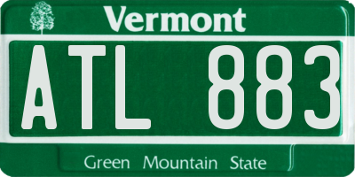 VT license plate ATL883