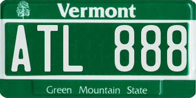 VT license plate ATL888