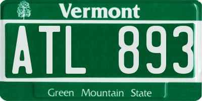 VT license plate ATL893