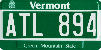VT license plate ATL894