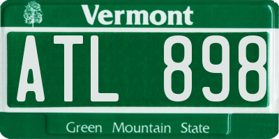 VT license plate ATL898