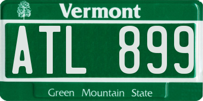 VT license plate ATL899